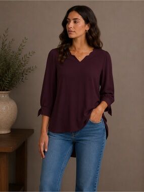 Elegant Burgundy Women's Blouse
